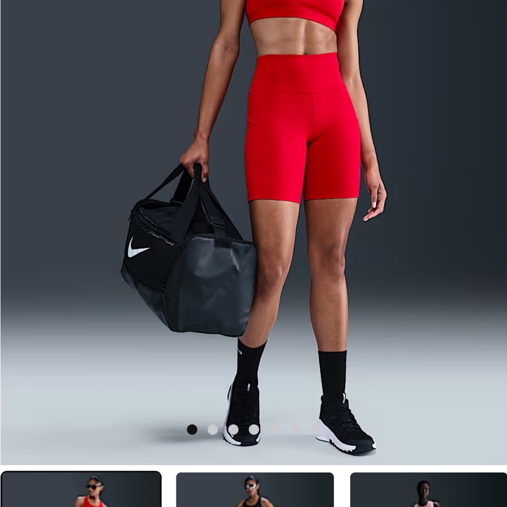 Nike Red Bike Shorts with Fitted Waistband